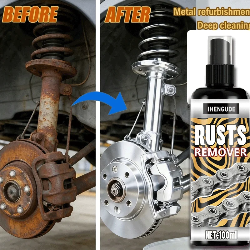 Multifunctional car rust remover used for removing rust providing surface protection on car brake pads iron metal surface