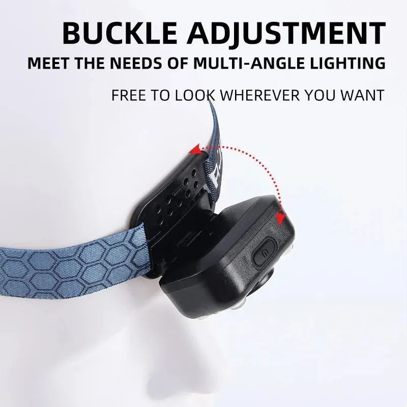 LED Headlamp Induction Light Flashlight Rechargeable Fishing Lamp Light Support White Light Ultra-Light Emergency Climbing Light