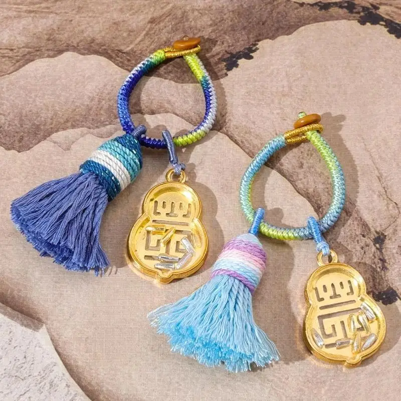 Chinesischer Stil Kürbis-Glücksbringer Schlüsselanhänger 1 Stück Exquisiter Taschenanhänger Dekoration für den täglichen Gebrauch Abschluss-Souvenir-Geschenk – Detail 1