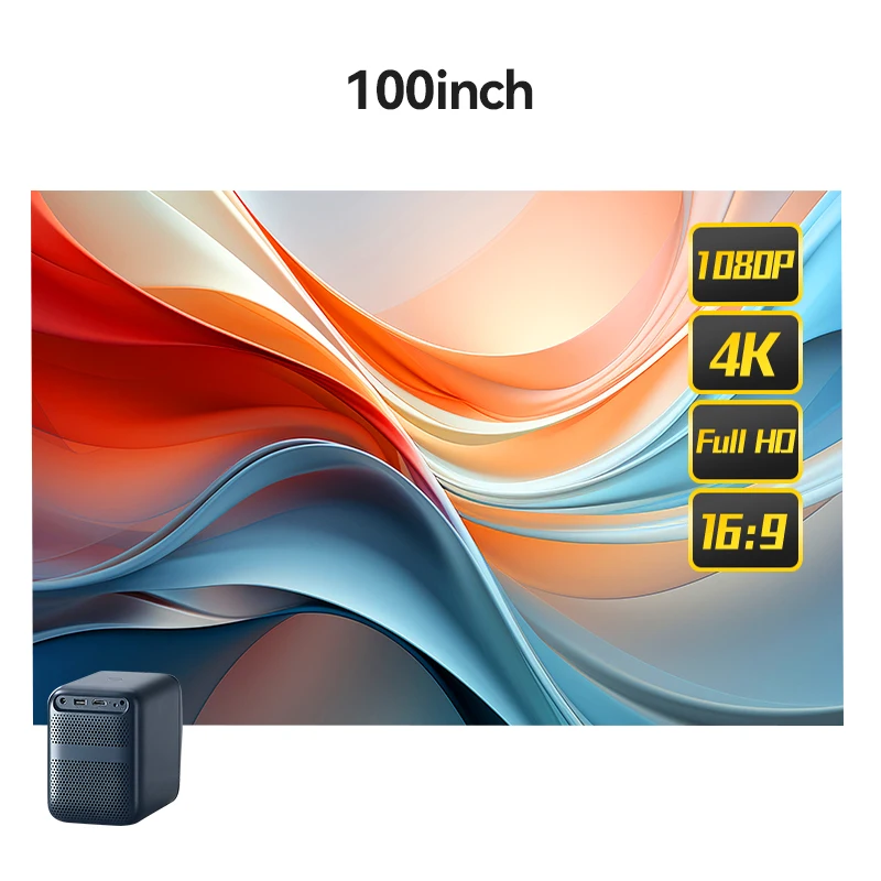 Wanbo 100inch HD Anti-Light Curtain Projector Screen 16:9 Indoor Ultra View Portable Foldable 3D 4K Proyector Screen