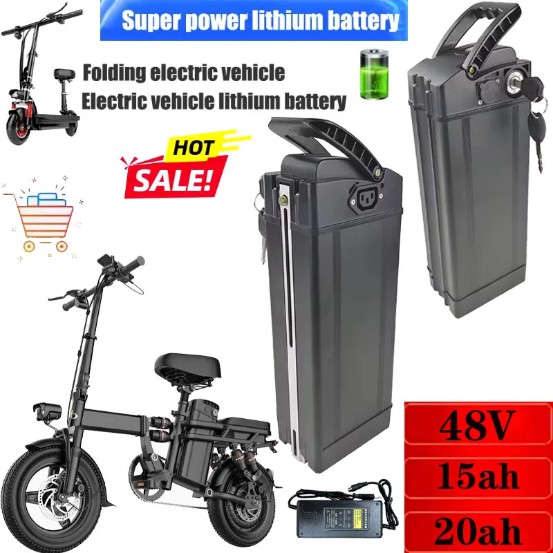 

Аккумулятор 48В, произведенный в Китае, литий-ионный 18650, складной, для самокатов, с низким уровнем разряда, 15Ач 20Ач, сменный.