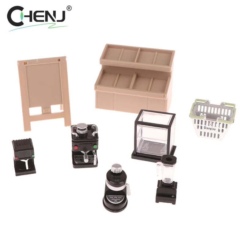 1pc Dollhouse Miniature Furniture Coffee Maker Coffee Cup Storage Shelf Simulation Dollhouse Decor DIY Toys Doll House