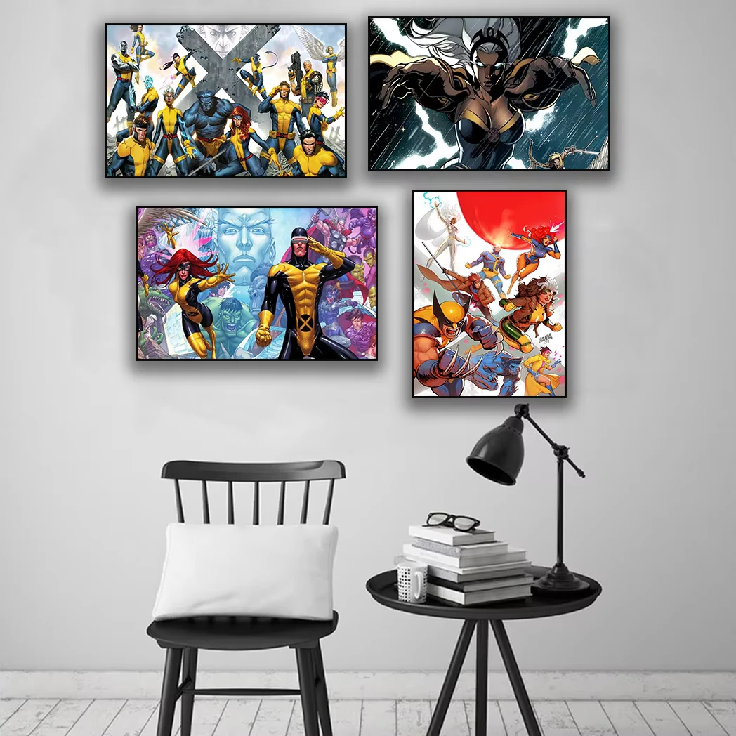 Marvel's X-Men Movie Home Decor Ambiance Trim Canvas Painting Living Room and Bedroom Wolverine Magneto Wall Art Poster