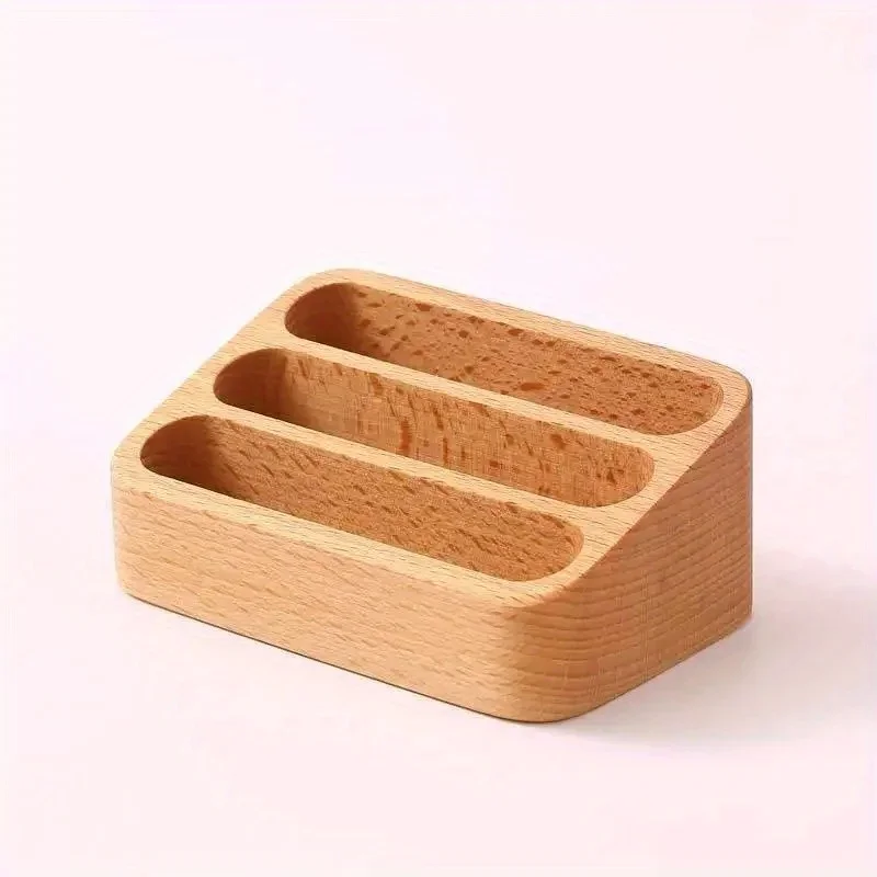 Wood Desktop Business Card Display Stand Business Card Holder Memo Holder Storage Wood Card Organizer for Office Table Organizer