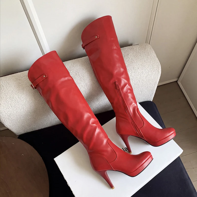 Party Ladies Shoes Thigh High Booties Sexy Nightclub Catwalk Long Boots Women High Heels Platform Over the Knee Boots WSH5923