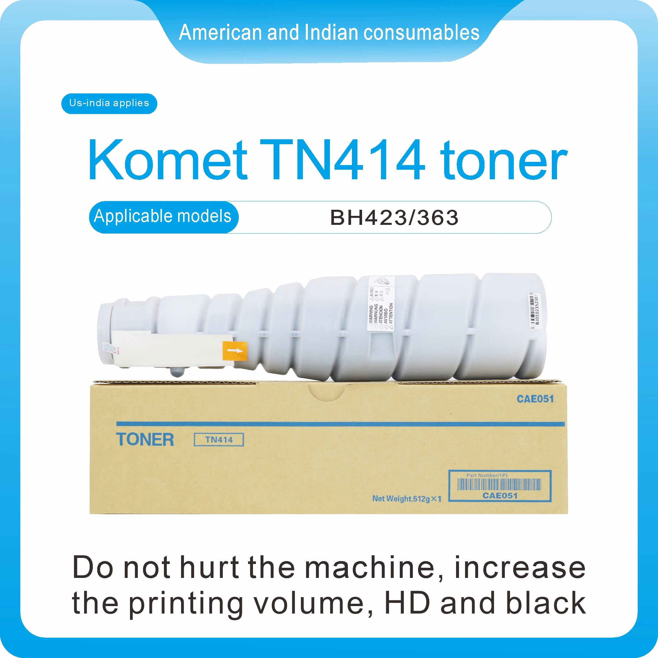 Mei yinCAE051Komet Tn414 Toner Do Not Hurt The Machine,Increasethe Printing Volume, Hd And Black Applicable Models Bh423/363