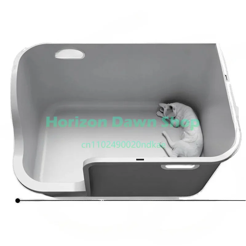 Full Enclosed Corridor Cat Litter Box Tallened Flip Top Anti-Splashing Odor Control Cat Litter Tray