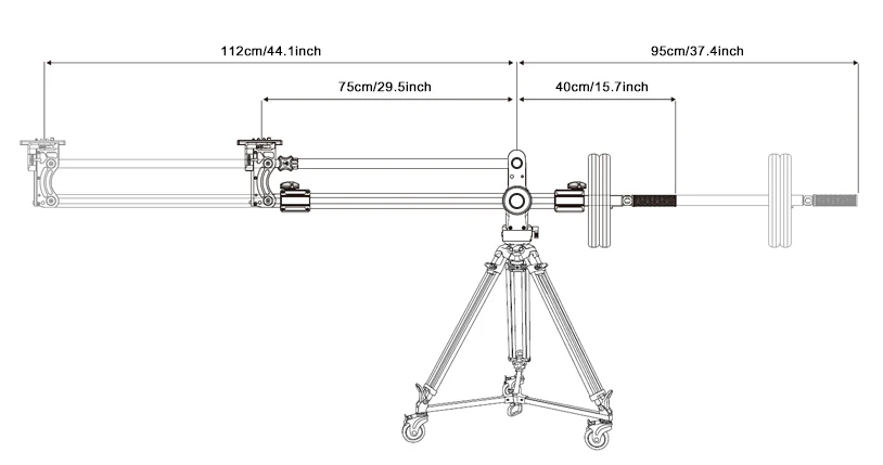 E-IMAGE J100S Professional Carbon fiber Camera Video Jib Mini Crane Jib Arm 7kg/15.4lbs Bear for Video Camcorder Shorting