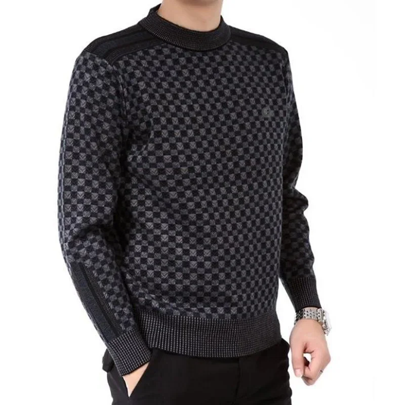 Fashion O-Neck Knitted Spliced All-match Lattice Sweater Men\'s Clothing 2023 Autumn New Casual Pullovers Long Sleeve Korean Tops