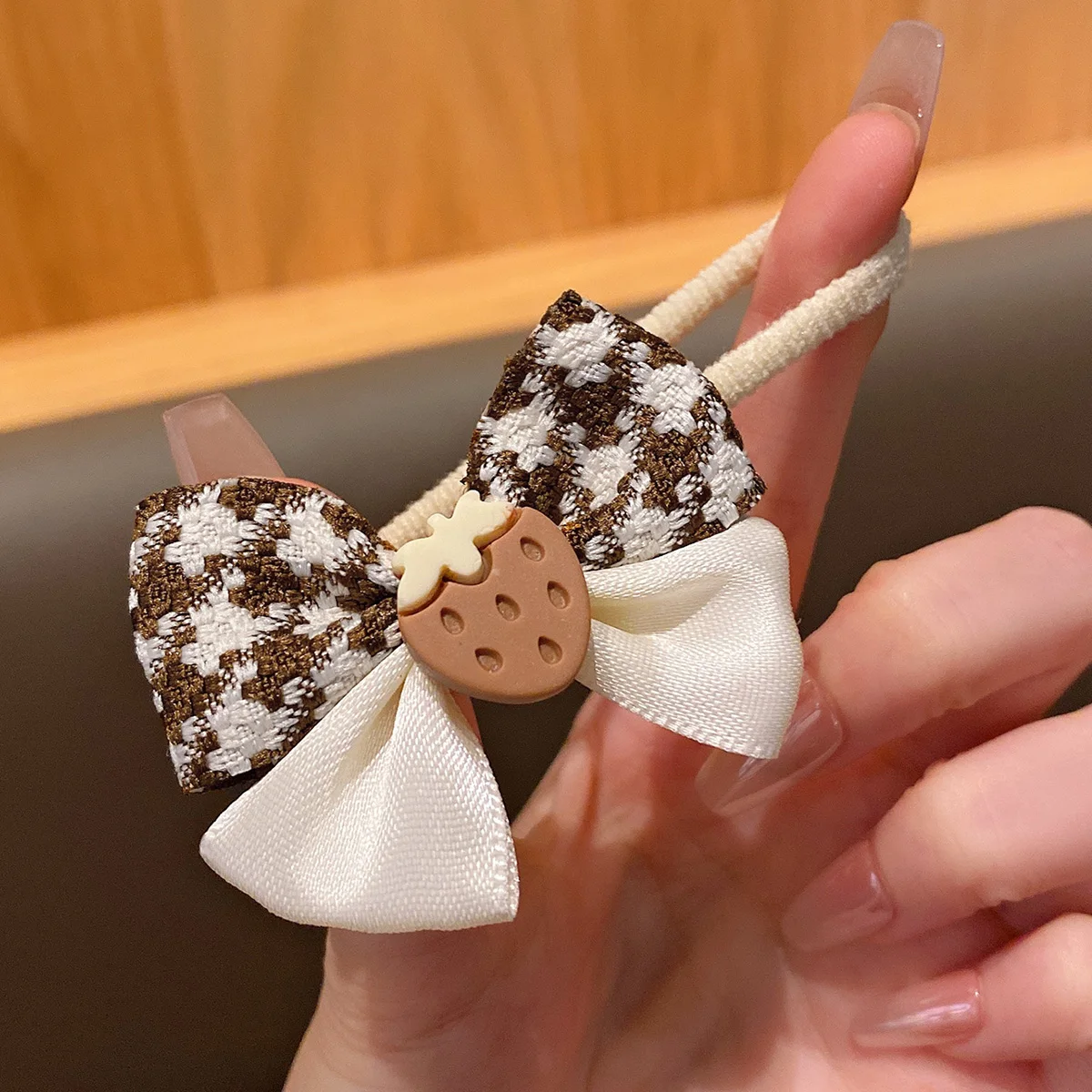 10 Korean version flower bow elastic bands, sweet and cute hair accessories suitable for daily use