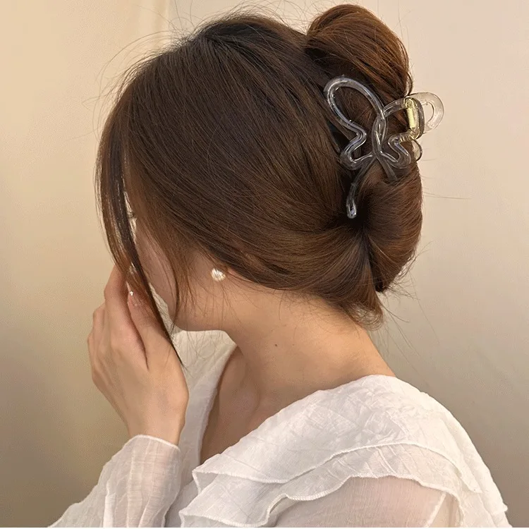 Sweet Bow Butterfly Large Hair Claw Crab Clip Accessories For Women Jelly Acrylic Ponytail Hair Clamp Hairpins Barrette Headwear