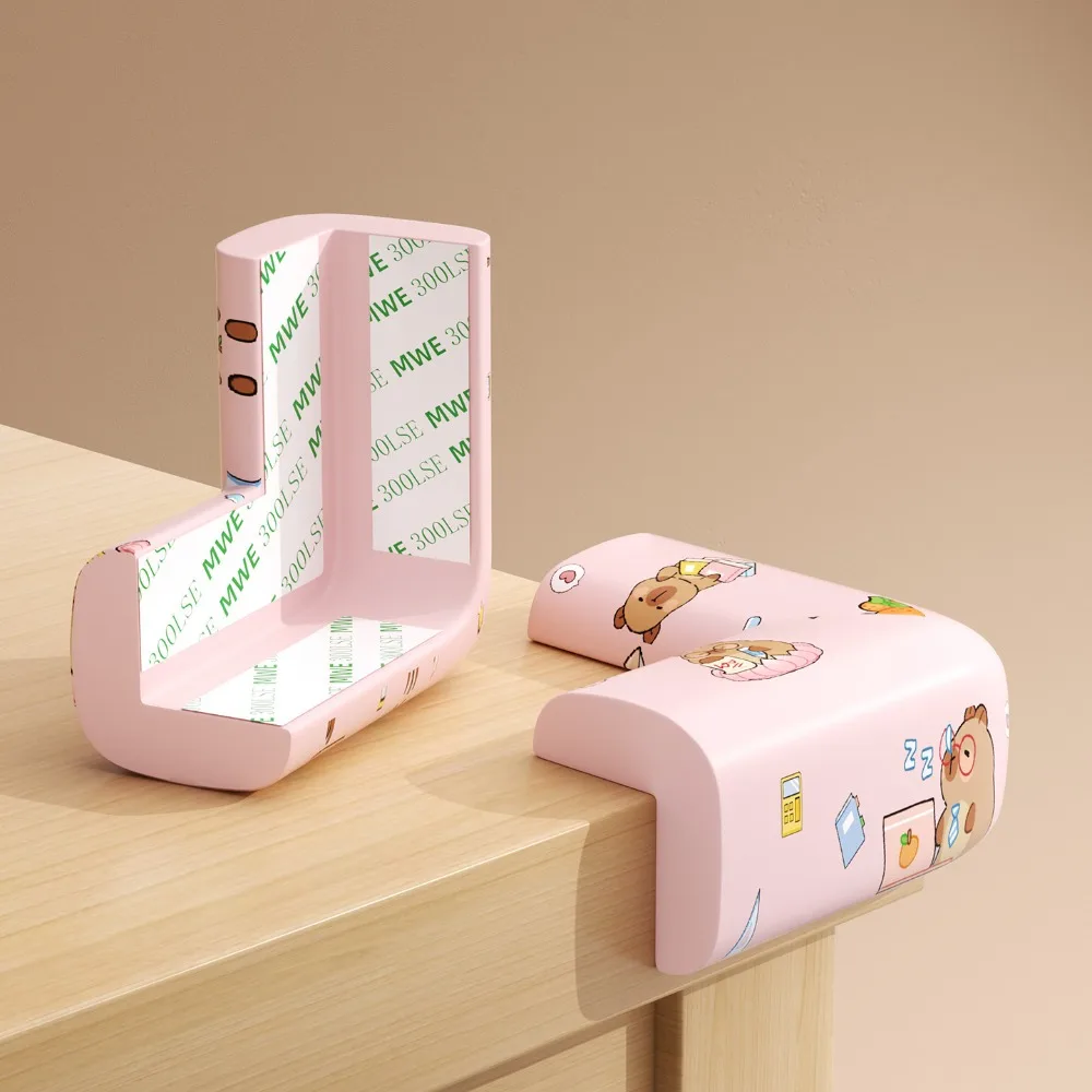 

4 шт., защита для края стола с мультяшным узором, угловая безопасность, мягкая настенная угловая защита, утолщенная самоклеящаяся подушка для предотвращения столкновений