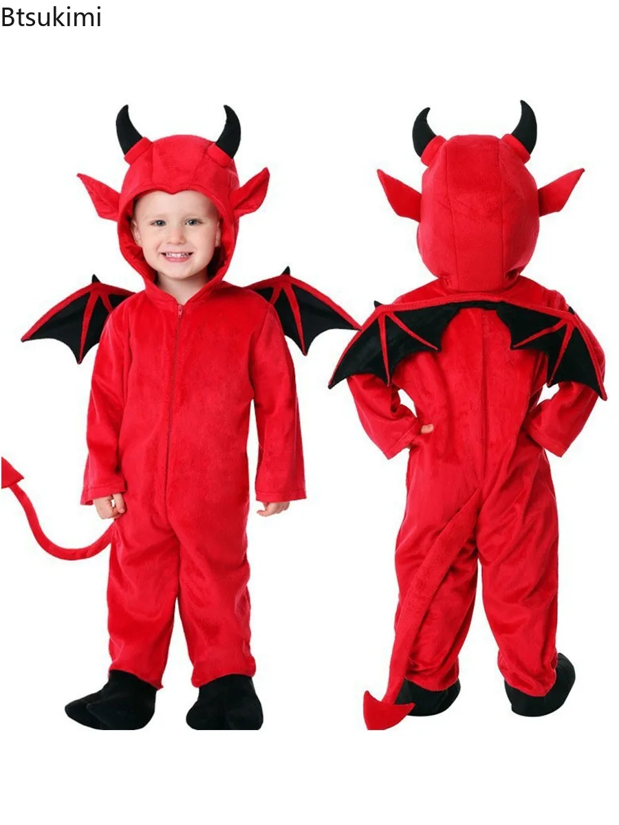 Image of 2026 Halloween Kinderkostüm Yaksha Kapuzen-Roter Teufel Vampir-Aufführungskleidung Verkleidung als Stierdämonenkönig