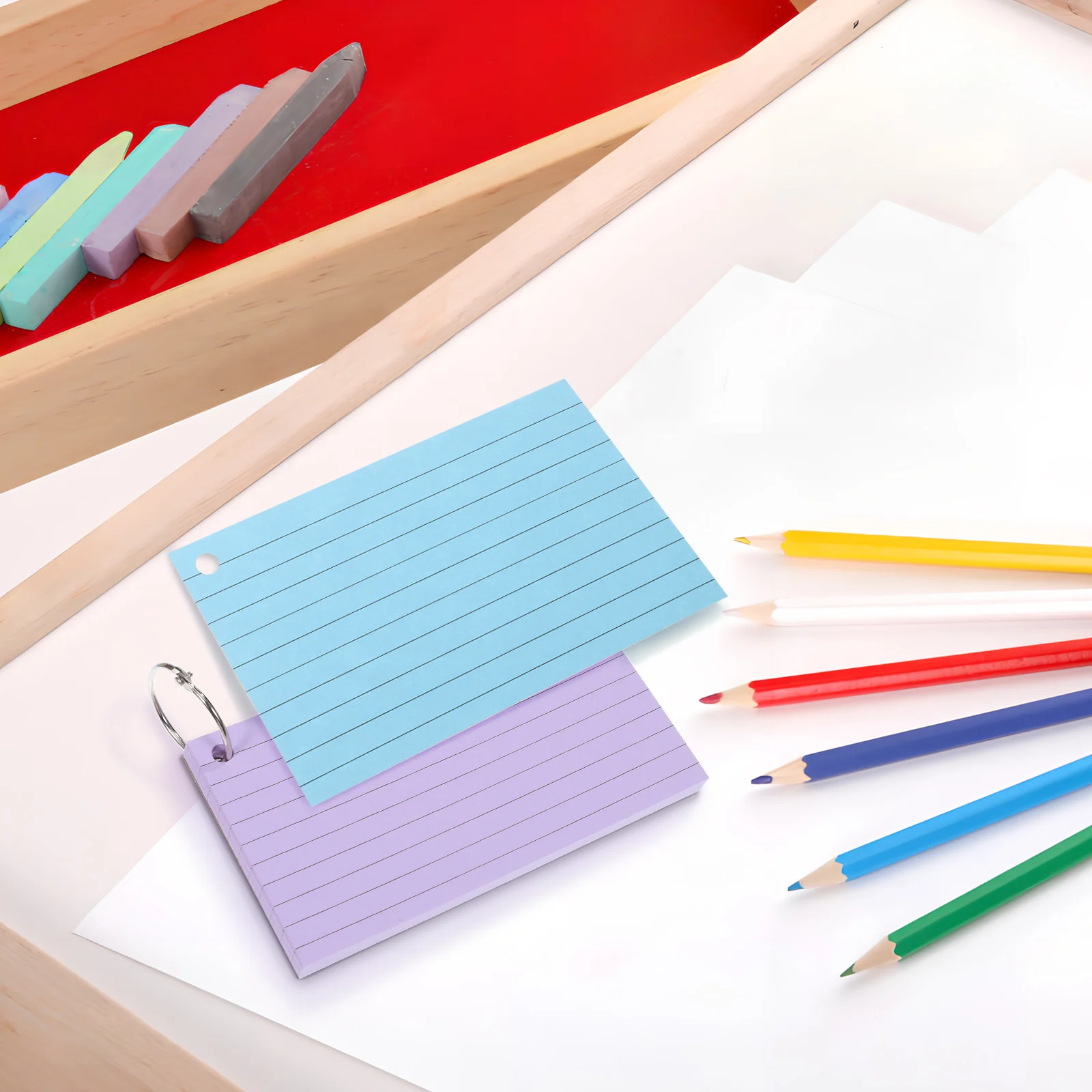 

500 Pcs Index Notes Flash Cards Memo Pads Study Colored Paper Colorful Flashcards