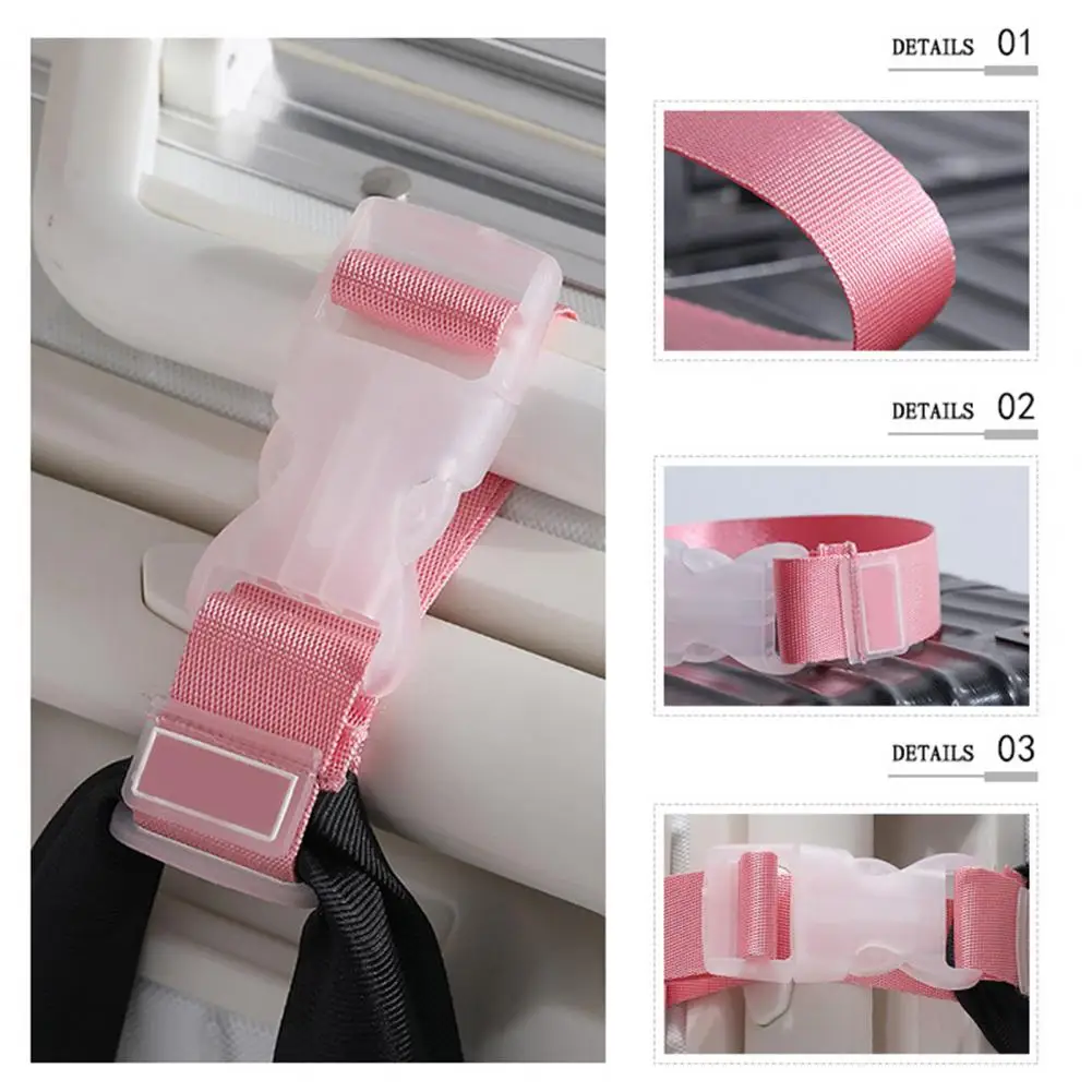 Suitcase Buckle Adjustable Travel Bag Strap with Secure Nylon Buckle Portable Luggage Hanging Band Minimalistic Suitcase Defense