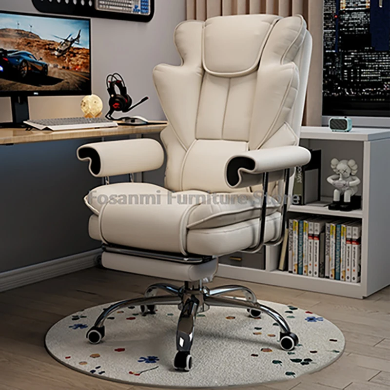 Racing Style Leather Gamer Chair with Winged Backrest Ergonomic Reclining Gaming Chair for Home Modern Office PC Swivel Armchair