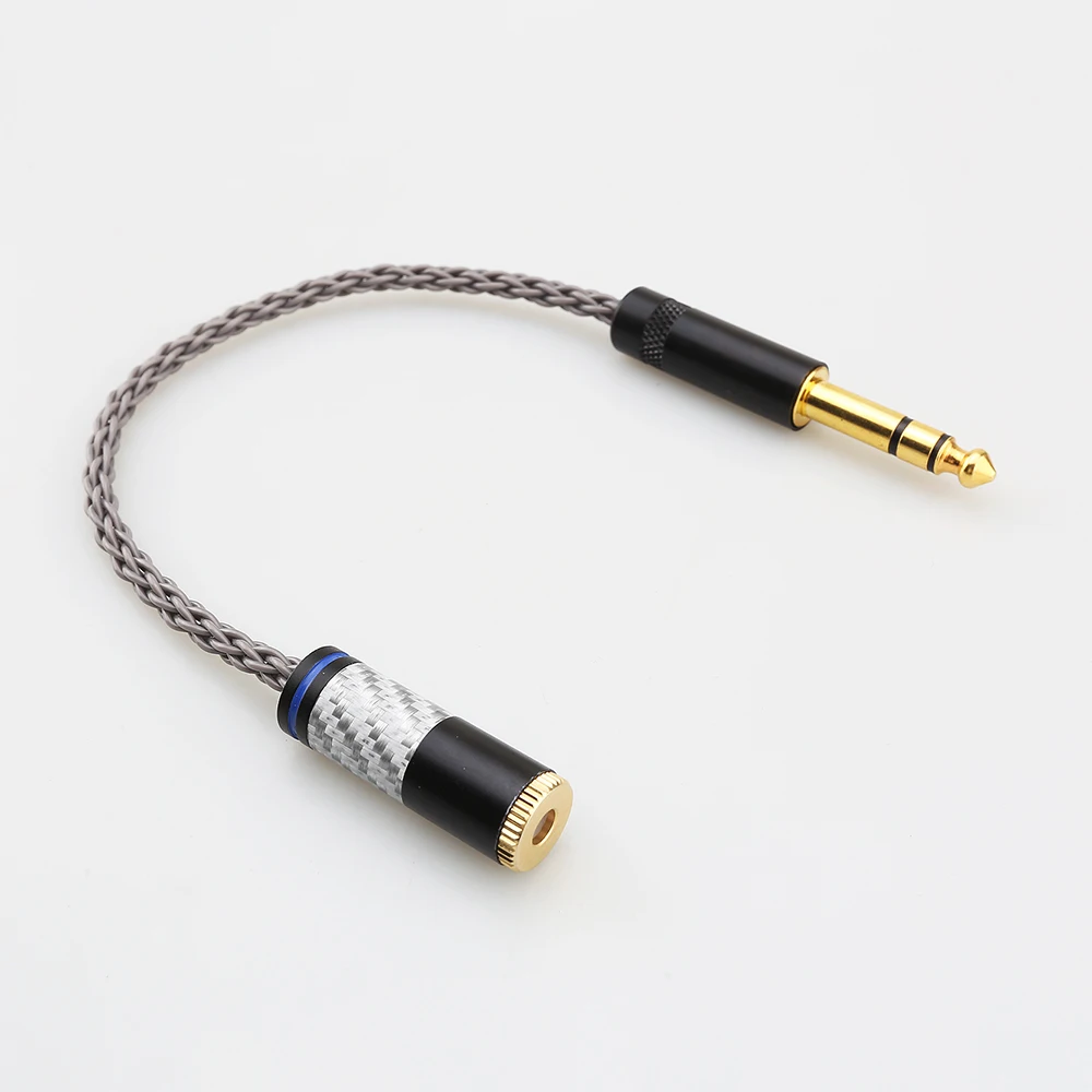 HIFI Silver Plated Audio Cable 6.5 trs 6.35 jack Male to 4Pin Female Cable 4.4mm Balanced Female Adpter for MP3 Music Player