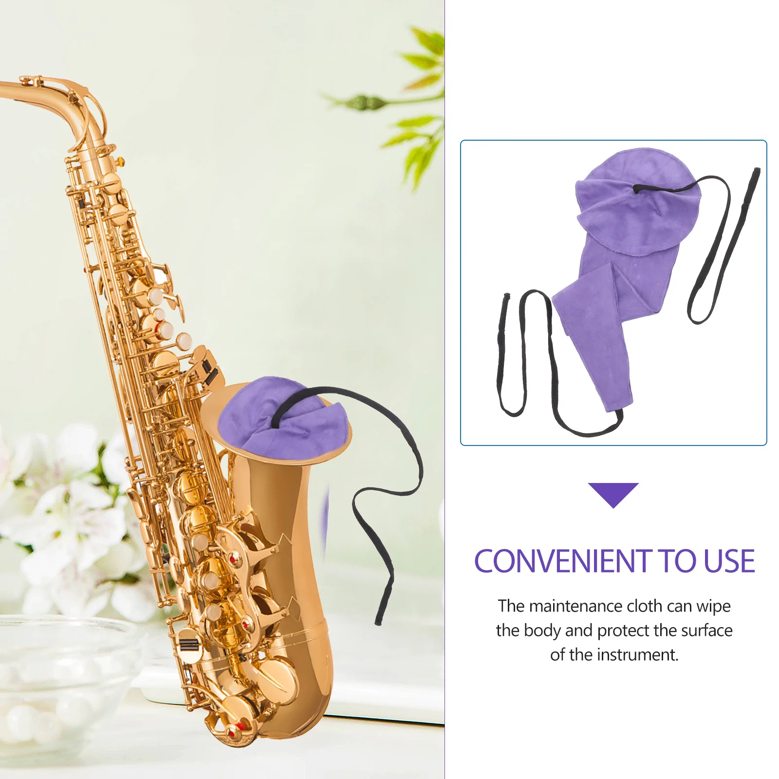 

Saxophone Cleaning Cloth Tool Three Dimensional Strip Cloth Thoroughly Clean Dirt Inside Body Sax Cleaning Tool