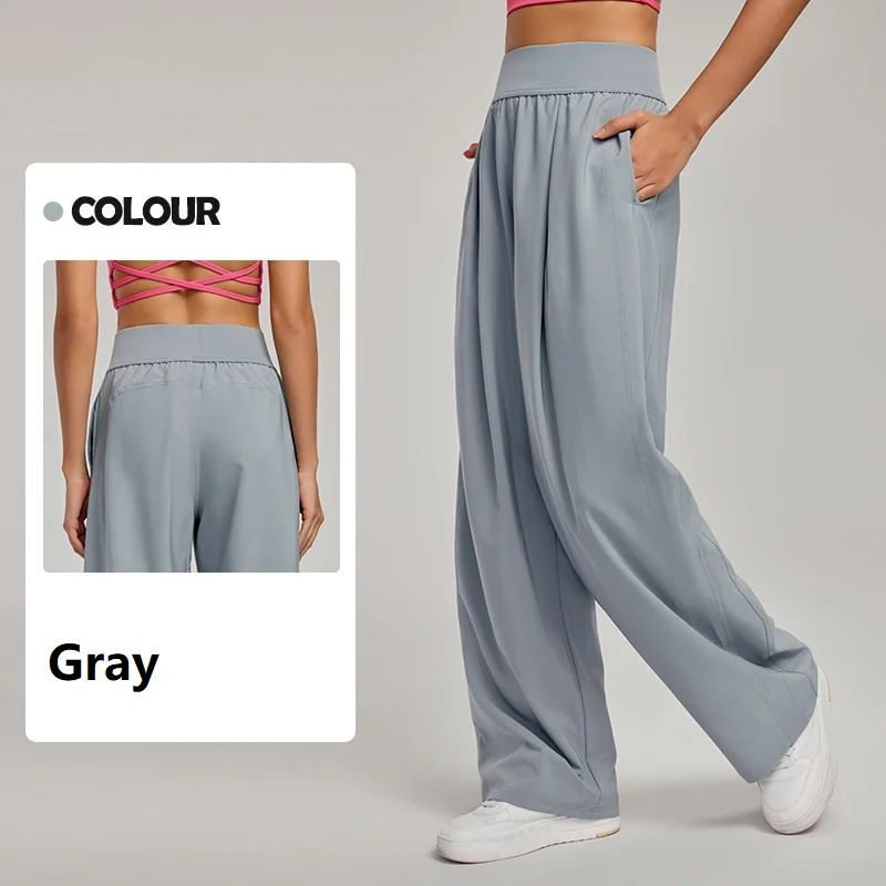 High Waist Wide Leg Yoga Pants for Women Straight Loose Casual Trousers Breatha…