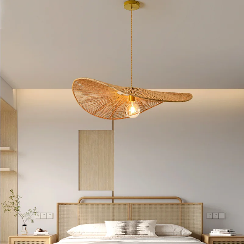 Nordic Vertigo Retro Wabi Sabi Chandelier Creative Pendant Lights Hand Woven Bamboo Hanging Lamps for Bedroom Living Dining Room - Image 2