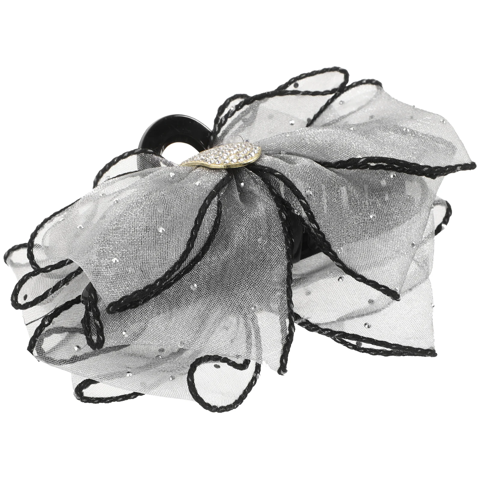 

Glitter Rhinestone Bow Claw Clip Large Fabric Jaw Clip Strong Hold Stylish Claw Clamp For Curly Straight Hair Women Girls Fairy