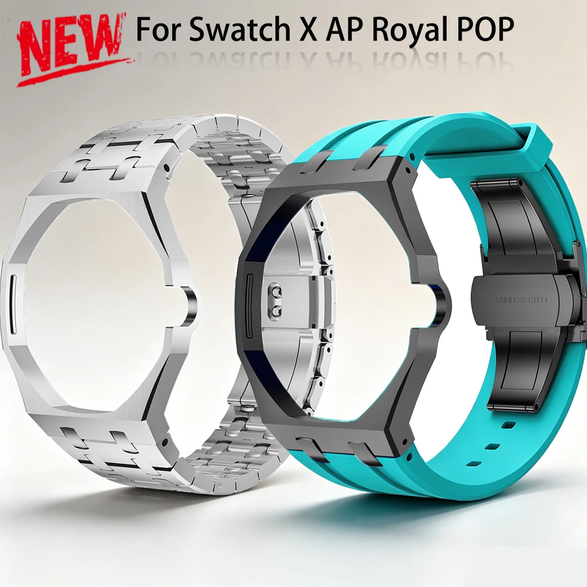Luxury Watch Ap - طقم تحويل فاخر من المعدن/السيليكون لساعة