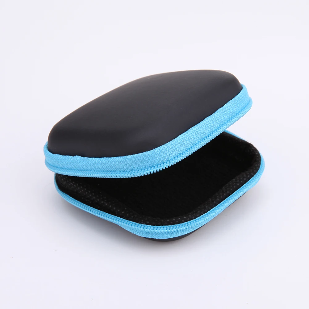 Storage Container New Mini Square EVA Case Headset Bluetooth-compatible Earphone Cable Storage Box 75 X 75 X 30 mm Black