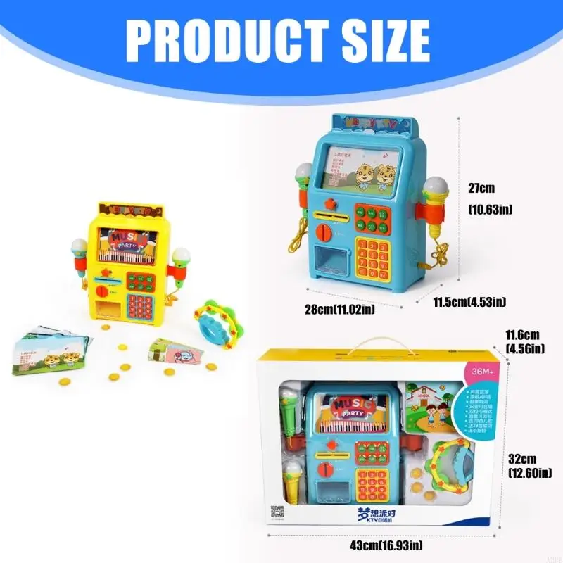 Leitor música elétrico educacional para crianças, desenvolvimento cognitivo auditivo, máquina karaokê, brinquedo canto