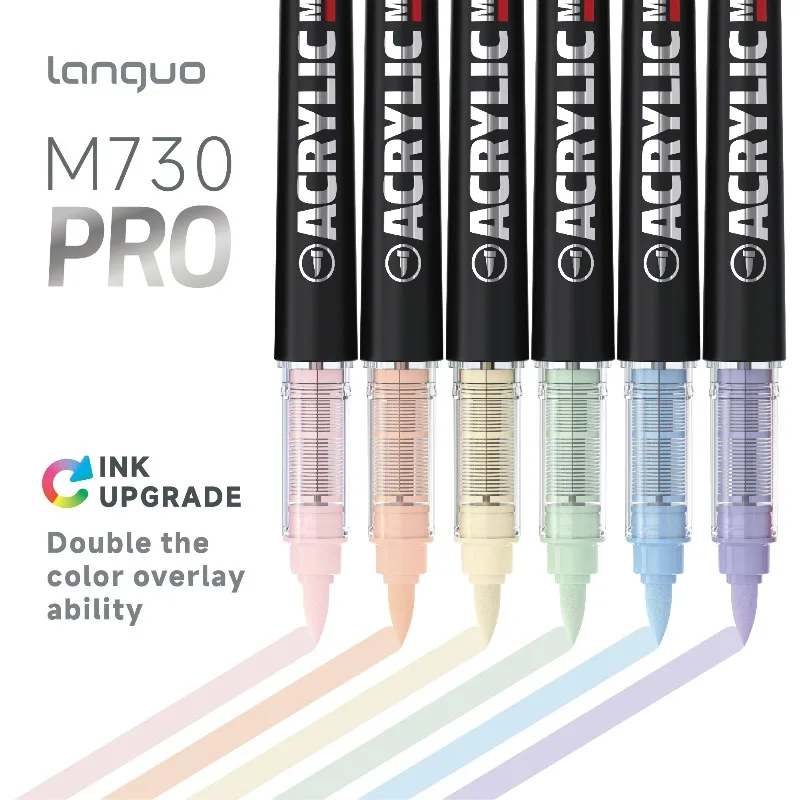 LANGUO 9/192 Colors Heavy Color PRO Direct Liquid Acrylic Marker Soft Tips Smart Ink Control Stationery Office School Supplies