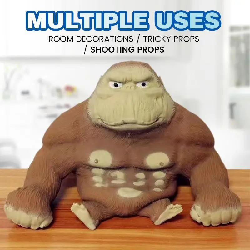 Simulation Decompression Gorilla Toy Elastic Army Creative Stress Relief Flexible Decompression Vent Stretching Funny Tricky Toy