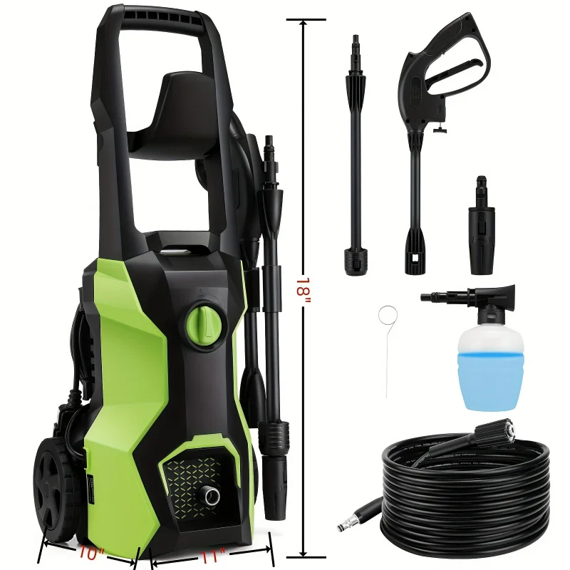 Pressure washer, Power washer Pressure washer, 20 ft high pressure hose (metal connection), foam cannon with head tip nozzle