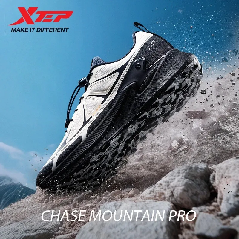 Xtep Chase Mountain Men's Hiking Shoes 2025 Summer Anti-slip Wrapping Shock-absorbing Lightweight Outdoor Sneakers 875319170005