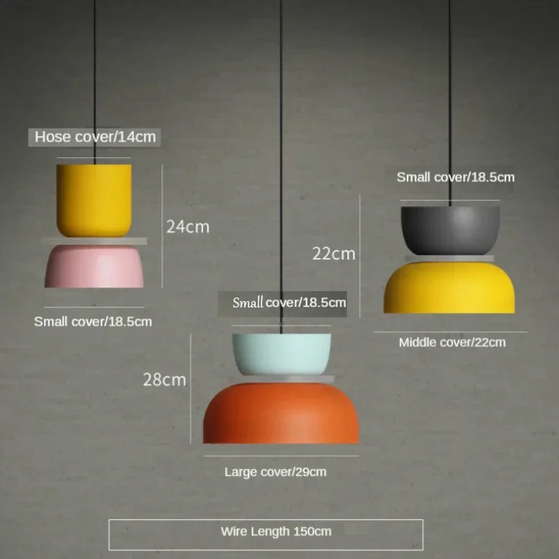 Imagem -05 - Simples Macaron Led Pendant Lamp Ferro Suspensão Suspensa Bar Estudo Jantar Cabeceira Quarto Lustre Iluminação Colorida