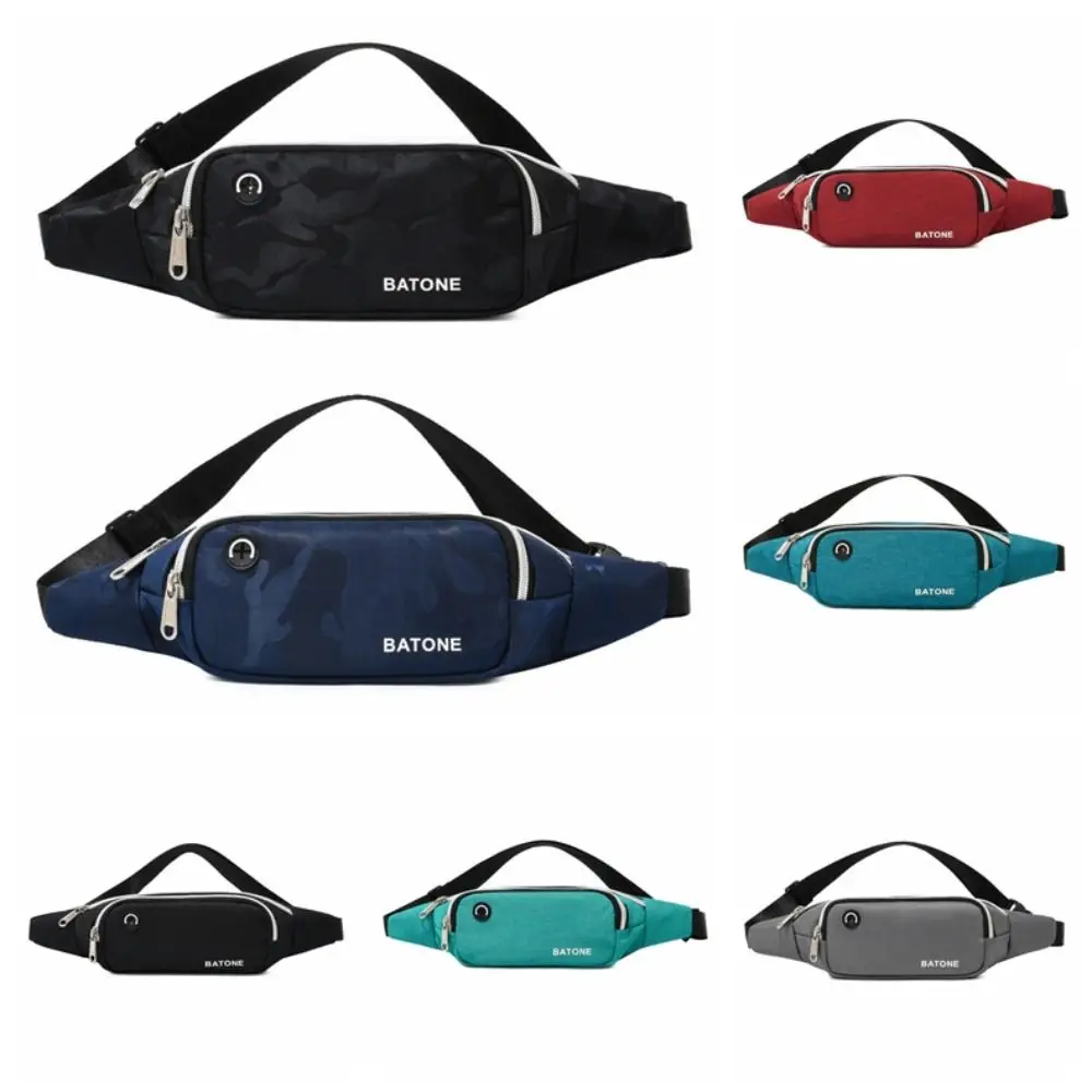 Waterproof Sports Waist Pack Wear-resistant Adjustable Shoulder Strap Multifunctional Waist Pack Multi-pocket Terylene