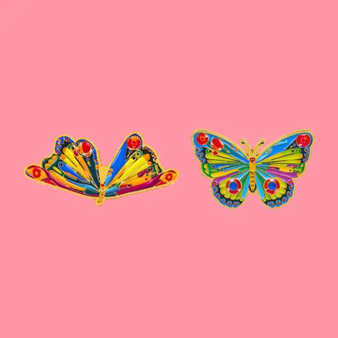 Colorful Caterpillar Butterfly Enamel Pins Animals Brooch Lapel Pin Badge on Backpack Clothing Accessories Fashion Jewelry Gifts
