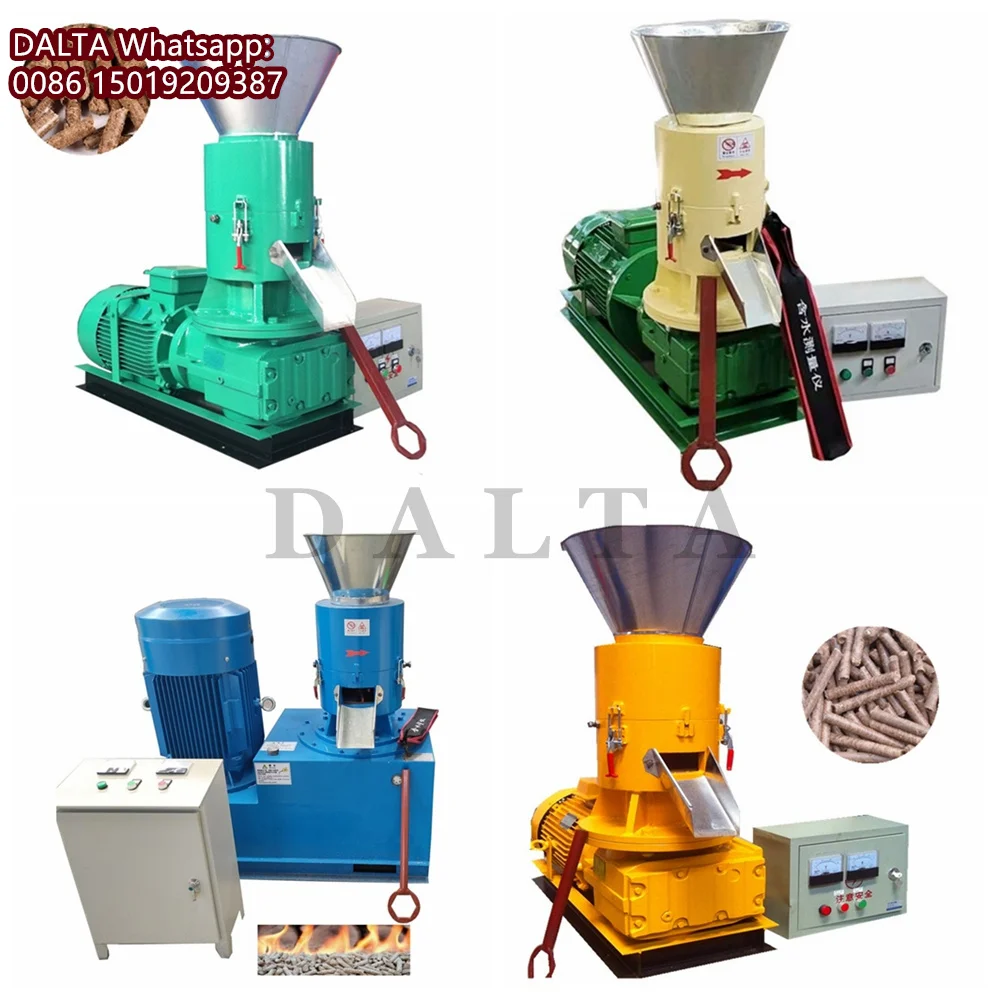 100-150กิโลกรัม/ชั่วโมงชีวมวลการเผาไหม้ไม้เม็ดเครื่องขี้เลื่อยเม็ดลูกกลิ้งหมุนแบน Die เม็ดเครื่อง