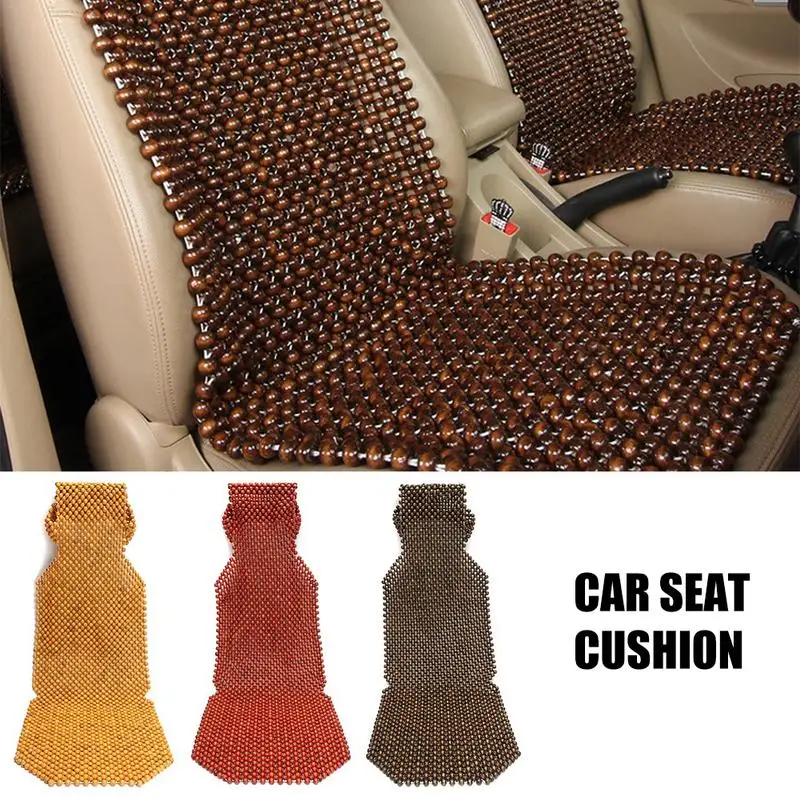 

Summer Cool Wooden Bead Seat Cover 2 Color Natural Massage Breathable Waterproof Car Chair Cushion Cover Auto Office Home Access