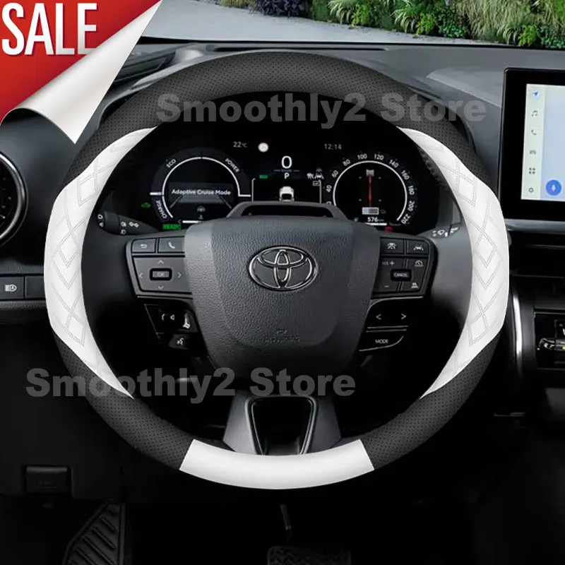 Car Leather Steering Wheel Cover For Toyota C-HR CHR HEV Yaris Corolla 2020-2024 2025 Interior Accessories