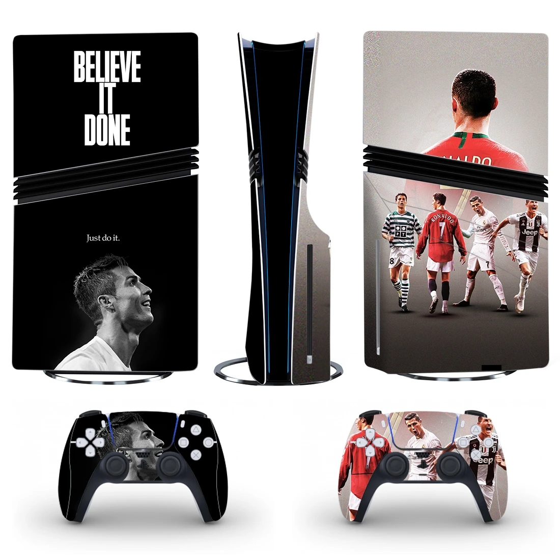 New Football Star CR7 Sports PS5 Pro Disc Skin Sticker Decal Cover for Console and Controllers PS5 Pro Disk Skin Sticker Vinyl