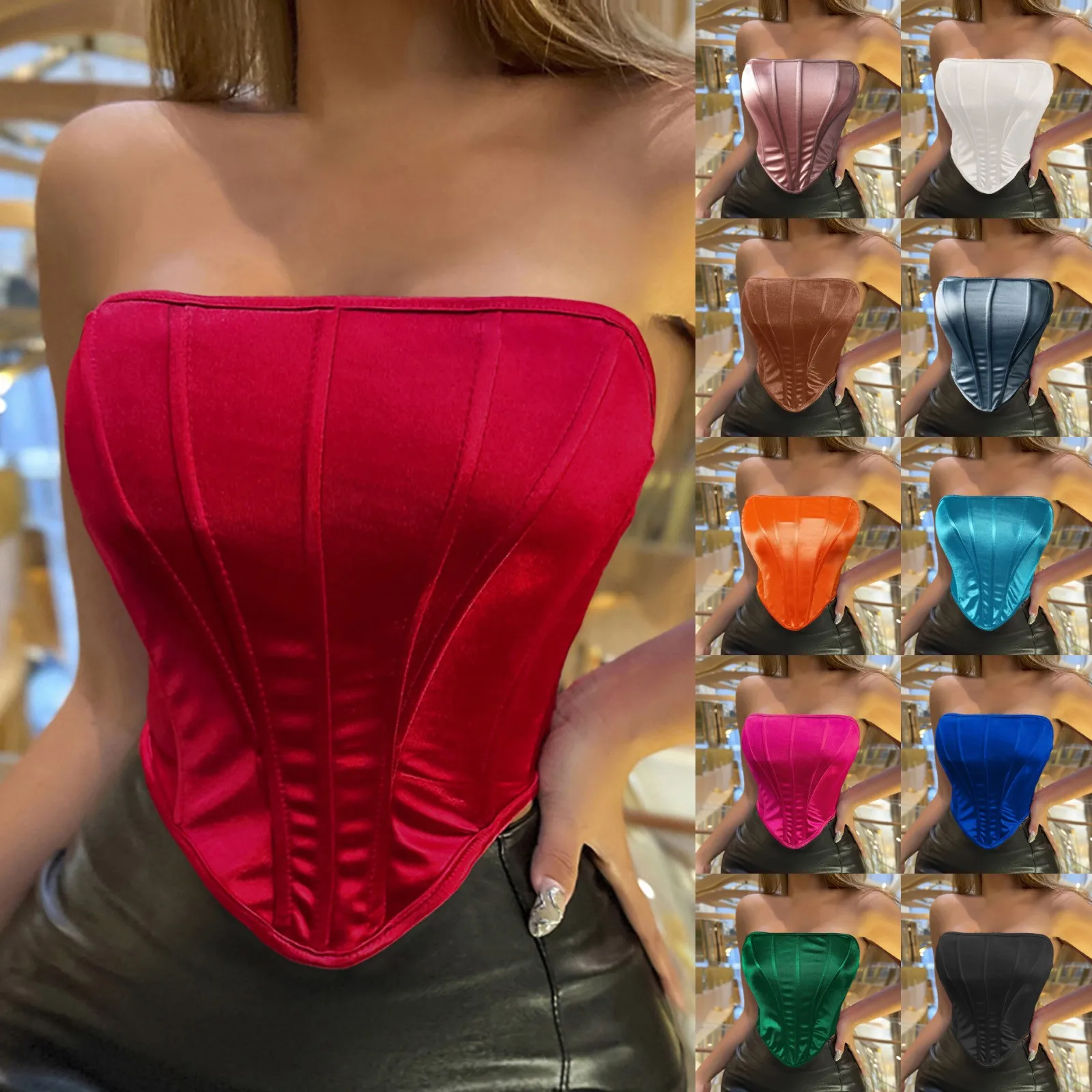 Womens Long Layering Tops Women Sexy Bustier Corset Top Lace Off Shoulder Vintage Sleevesless Tank Top Women with Control Duster