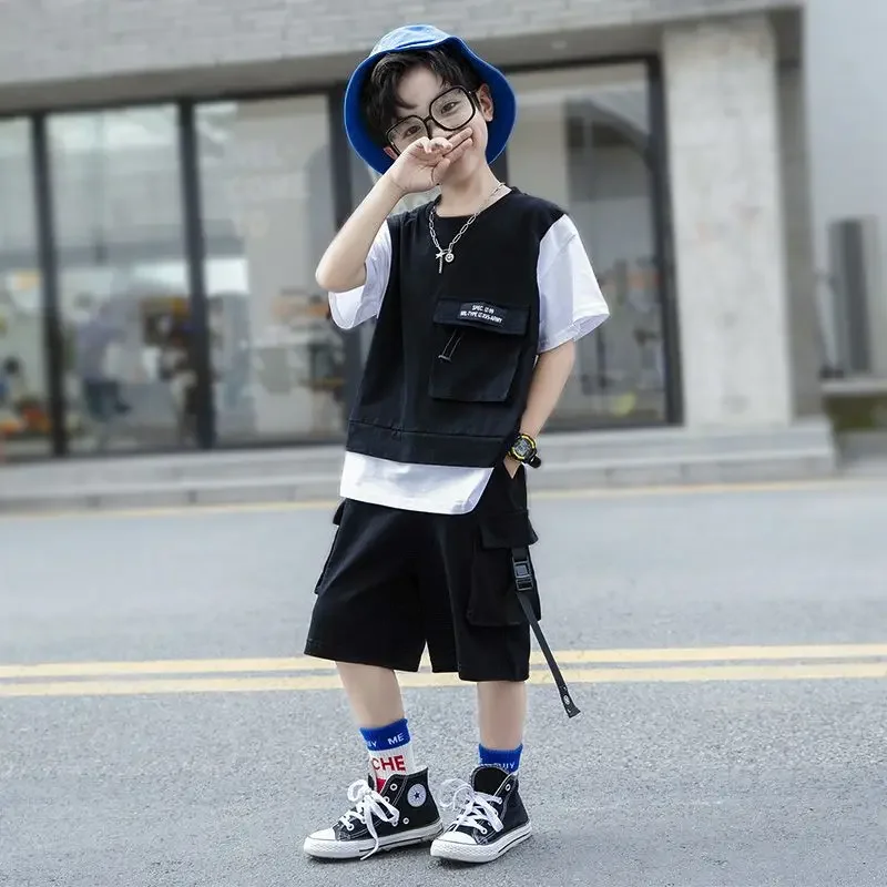 

Children Summer Boys Clothes Set T shirt + Pants Casual Sports Suits Kids Clothing Tracksuit Teen Outfit 4 6 8 9 10 12 Years