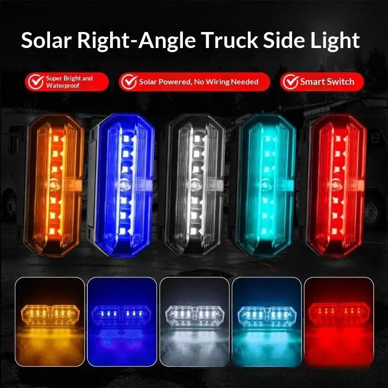 Solar Powered LED Warning Strobe Light, Wireless Anti-Collision Side Marker Safety Lamp For Car SUV Trailer Truck