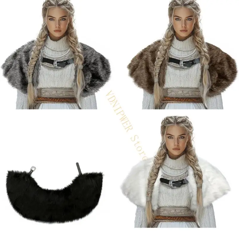 

Унисекс средневековые тематические накидки с искусственными мехами театральный костюм Исторический реконструктор Хэллоуин зима