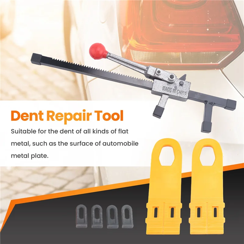

A57E-Car Dent Puller Hand Gear Removal Tool Paintless Expander 2Pcs Sheet Glue Pulling Tabs Bodywork Repair Kit