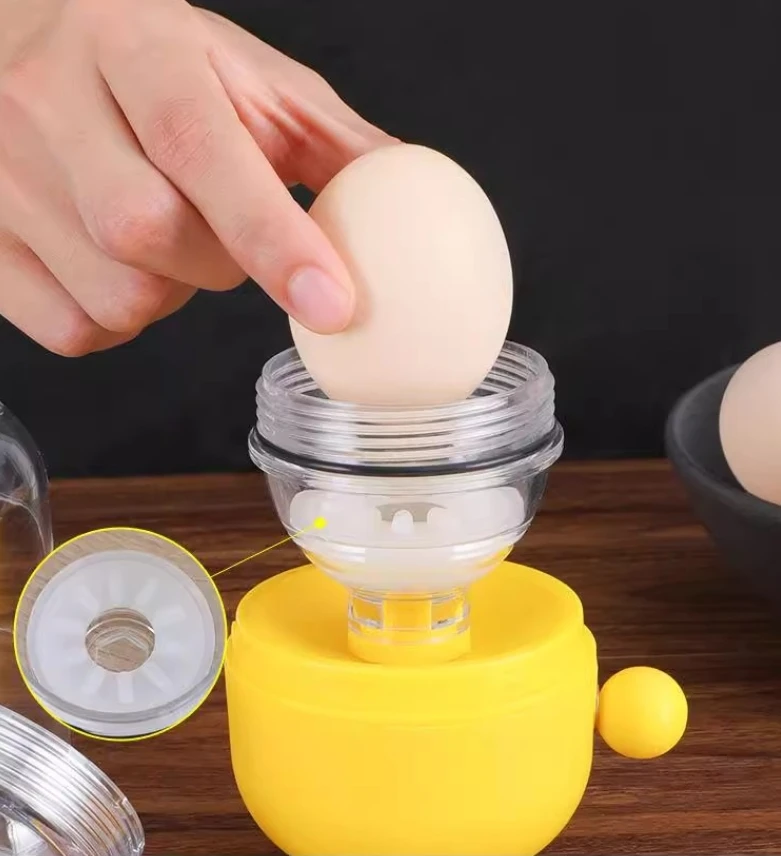 

1pc Manual Type Egg Shaker Household Transparent Plastic Egg Mixer Portable Durable Drawstring Egg Shaker Kitchen Accessories