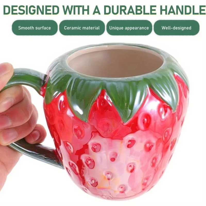 Fruit Shaped Ceramic Cups Strawberries Pineapple Mug Cartoon Fruit Children's Breakfast Milk Cup Mugs Coffee Cups for Offices