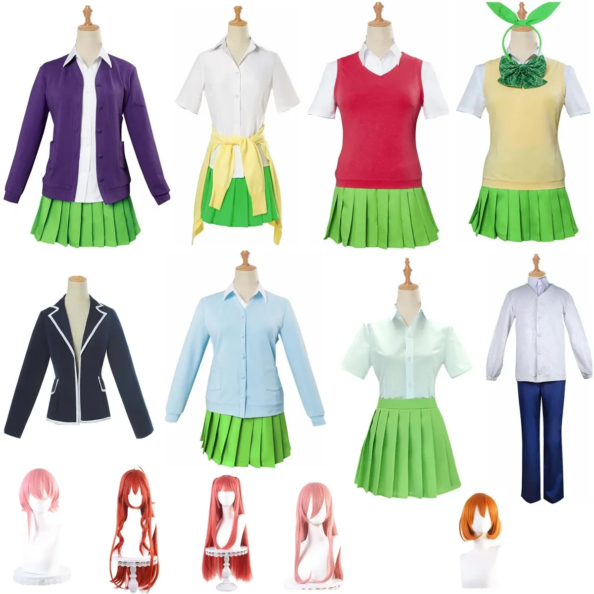 

Anime The Quintessential Quintuplets Nakano Miku Nino Ichika Itsuki Cosplay Costume Man Woman JK Japanese School Uniform Suit