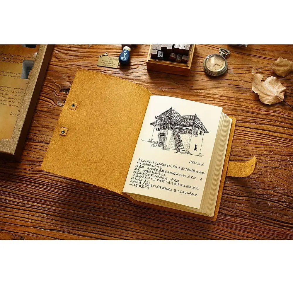 Vintage Leather Bound Journal Genuine Leather Cover Blank Pages Blank Paper Diary Handmade Unlined Sketch Notebook Student
