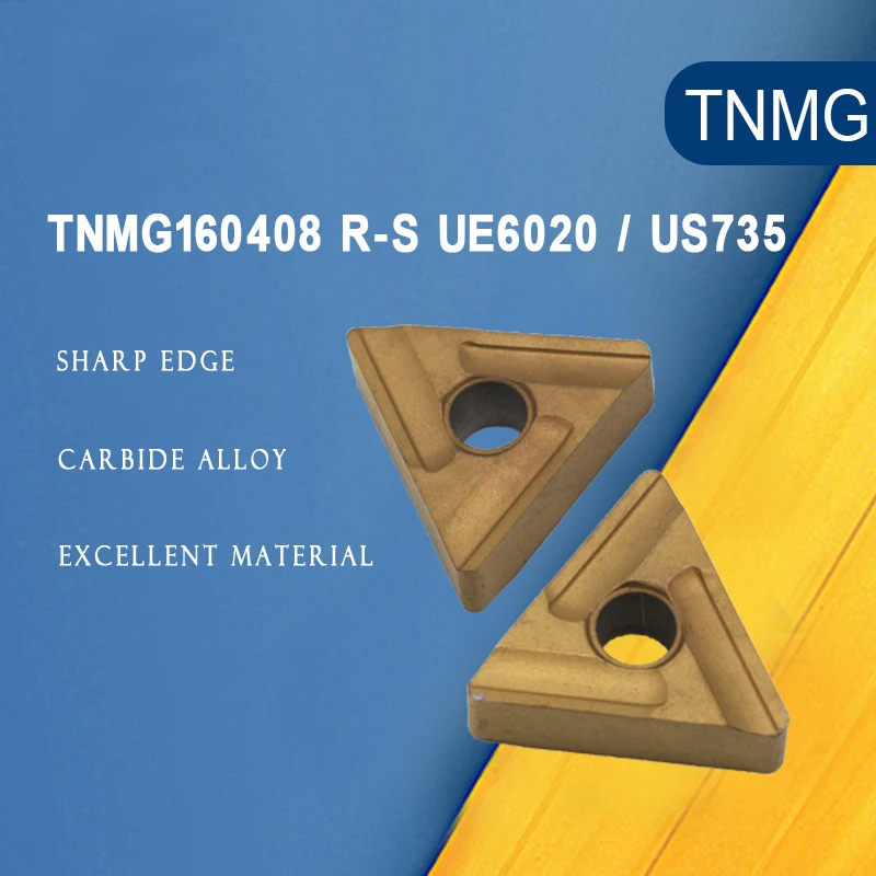 

10PCS TNMG160408 R-S UE6020 / US735 Carbide Inserts For Steel Machining Turning Tool CNC Lathe Tools