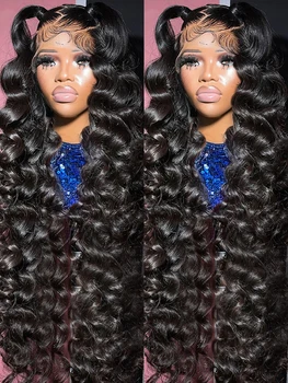 Peluca Frontal de onda profunda natural suelta 13x6 HD pelucas de cabello humano Frontal de encaje para mujeres peluca con malla Frontal ondulada brasileña prearrancada 250%
